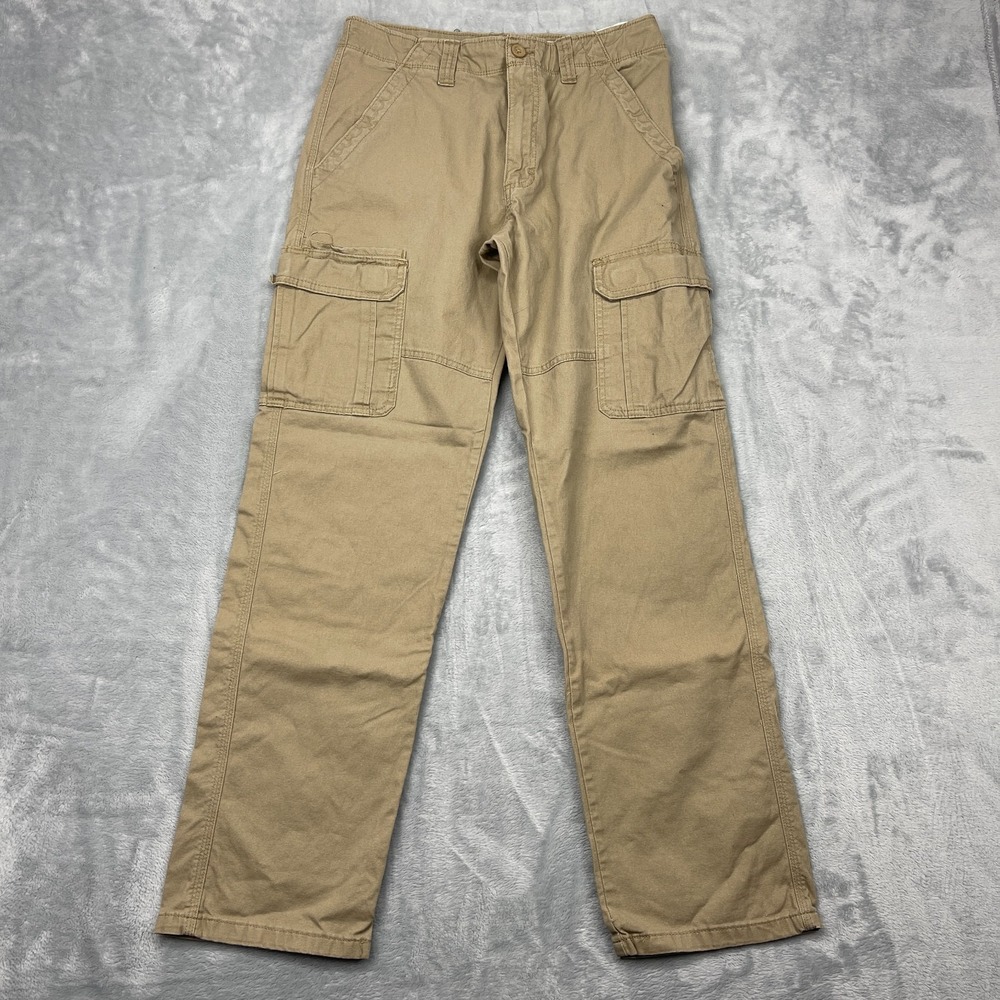 Wrangler Woven Cargo Pants Mens 30/32 Beige Stretch Utility Pockets Relaxed Fit
